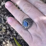 Vintage herr ring i 925 sterling silver med svart onyx - Dekorativ statement ring