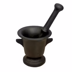 Mortero antiguo con martillo - Modelo pesado (negro)