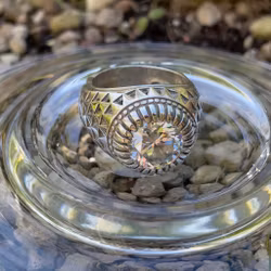 Silverring med stor Moissanite ca 5 ct