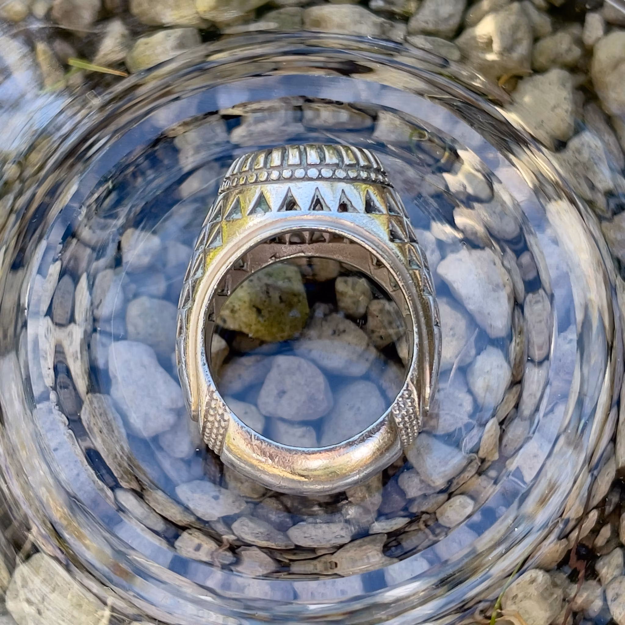 Silverring med stor Moissanite ca 5 ct