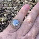 Silverring med stor Moissanite ca 5 ct