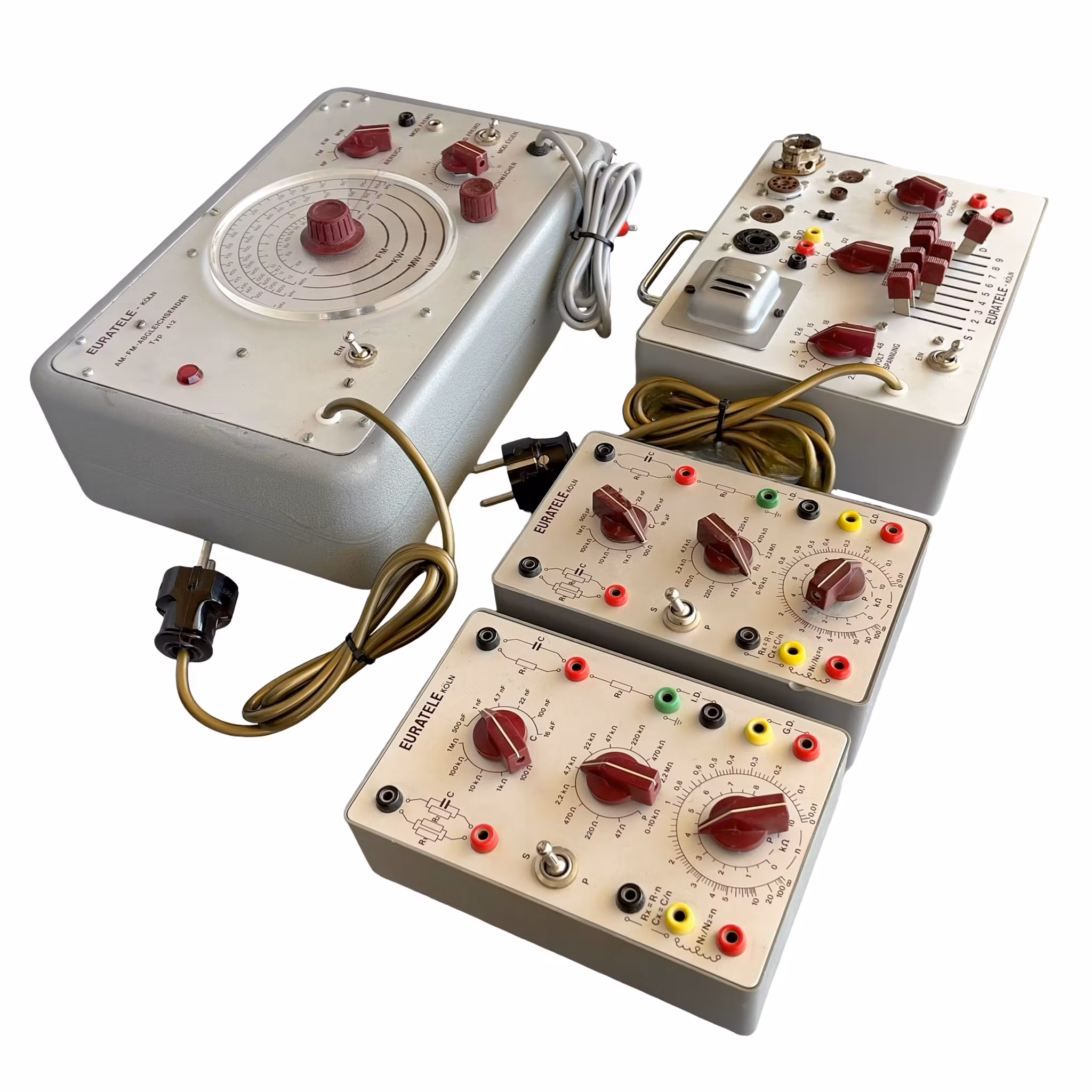 4 Delar EURATELE Köln - AM/FM Abgleich sändare Typ 412 (komplett set)