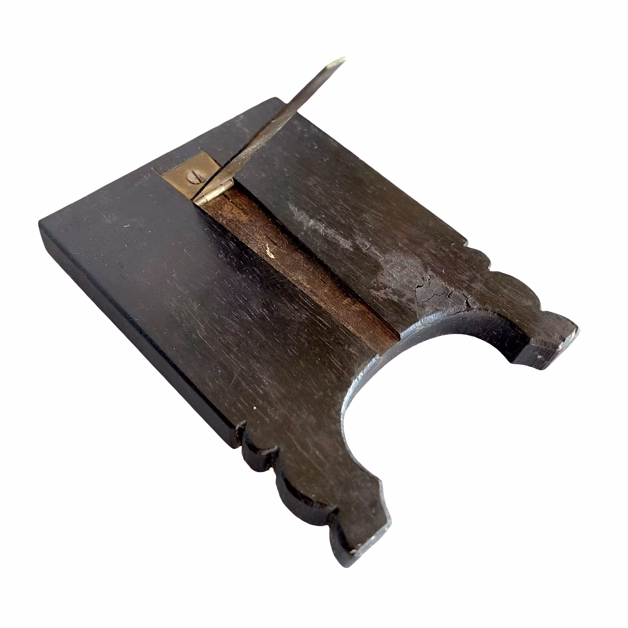 Antikt bokställ / displayställ - Gouache miniatyr, Eboniserad snidad träram - Taj Mahal motiv