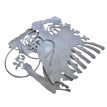 Metallitaide / Seinäkoriste taotusta raudasta - 2 seinähahmoa, Alf Pålsson (Jugendtyyli / Art Nouveau)