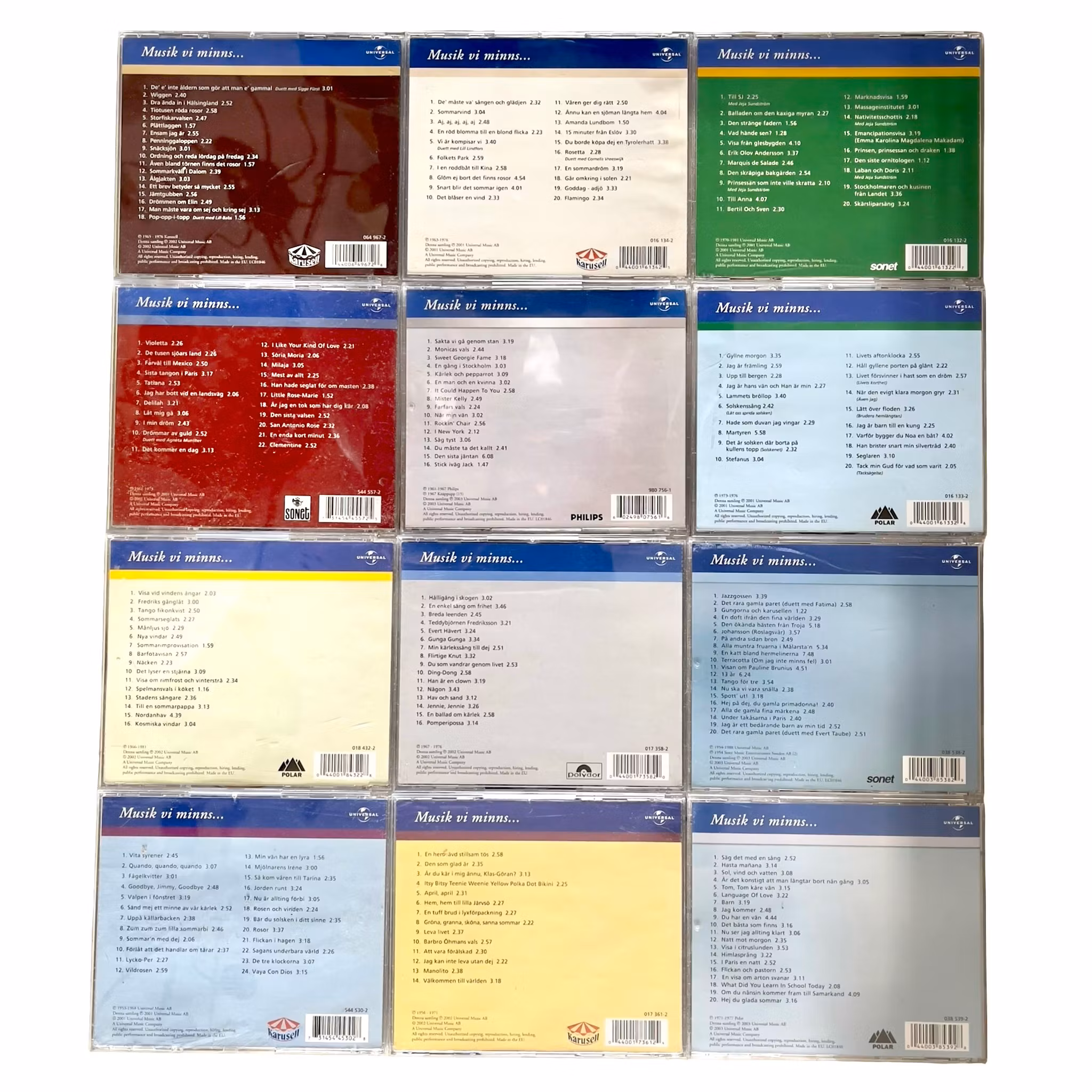 CD samling - Musik vi minns… (12 st) svenska klassiker