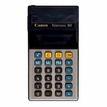 Vintage-Taschenrechner Canon Palmtronic 8M mit Originaletui