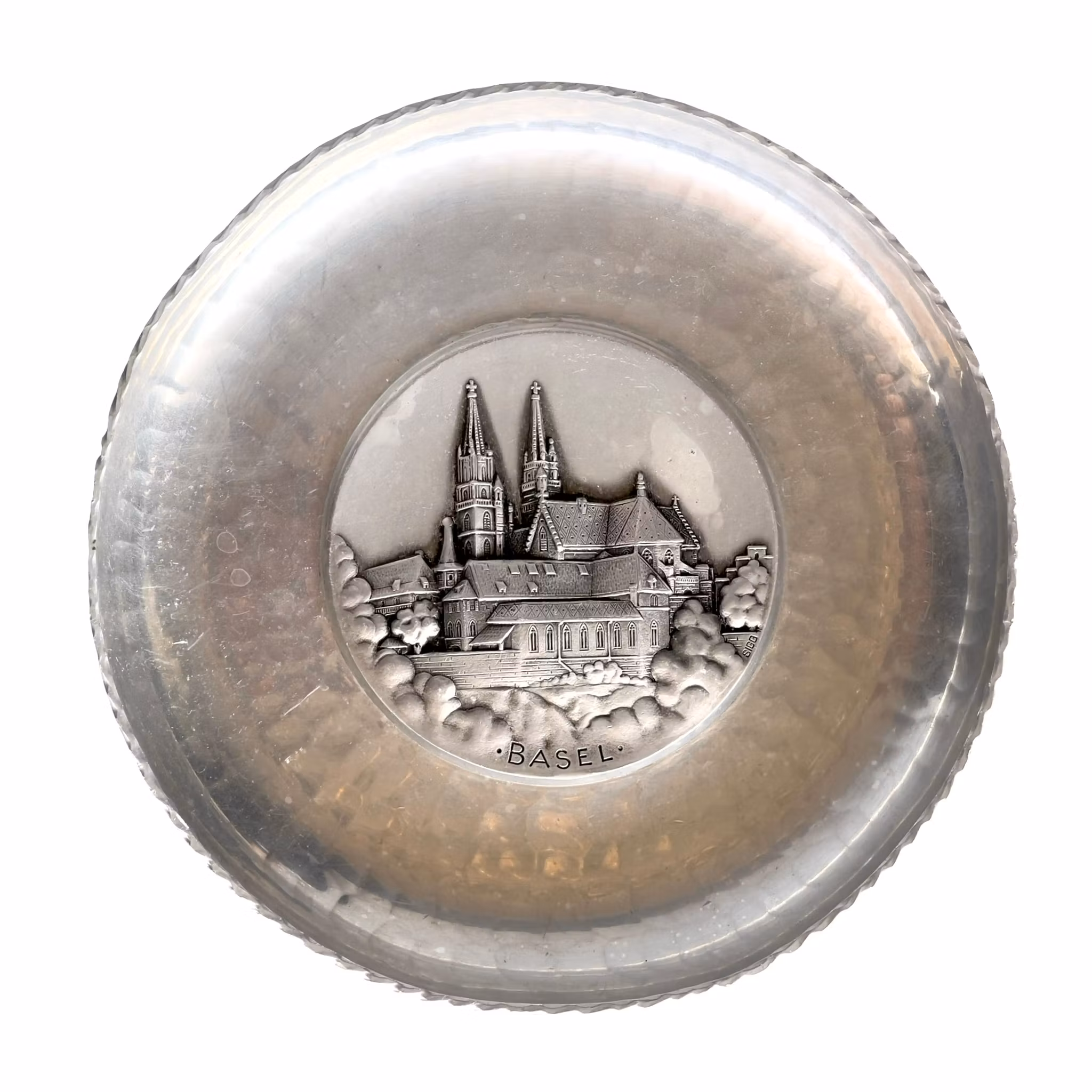 SIGG Sigal hand hammered 2 st fat - Basel Schweiz - Vintage aluminium - Spalentor & Münster