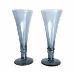 Äldre munblåsta champagne glas i blåton - Elegant retro (2 st)