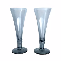 Ouderwetse champagneglazen in blauwe tinten - Elegant retro (2 stuks)