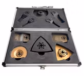 Oanvända multiverktyg tillbehör - Blad & skrapor i aluminium väska