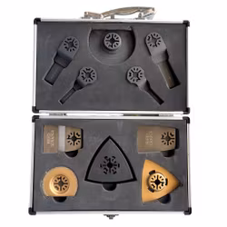 Käyttämättömät monitoimityökalun lisävarusteet - Terät ja kaapimet alumiinikotelossa