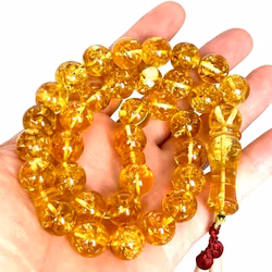 Vintage rosenkrans i naturlig behandlet baltisk rav - 33 perler - ca. 74 g