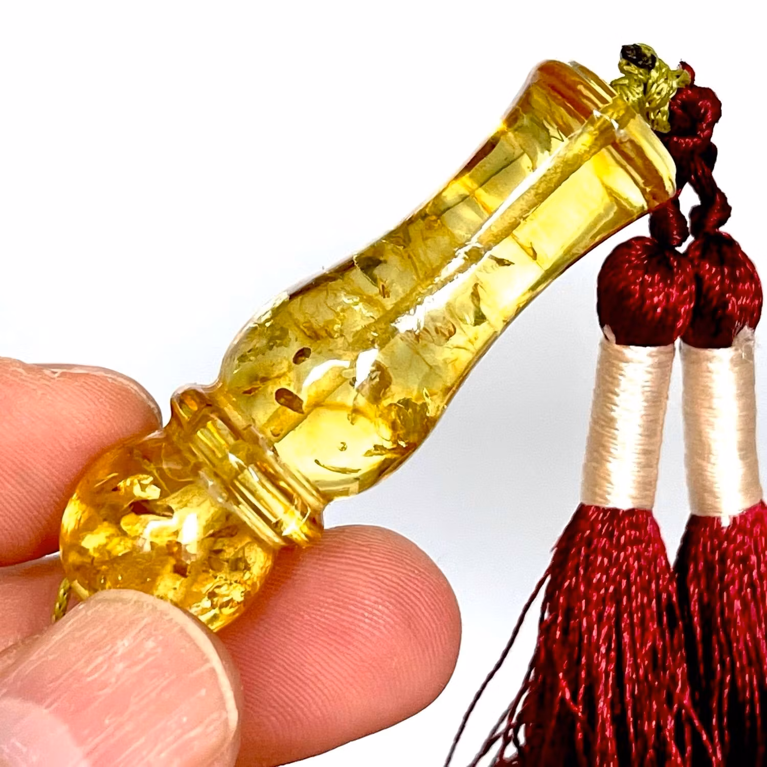 Vintage radband i naturlig behandlad baltisk bärnsten - 33 pärlor - ca 74 g