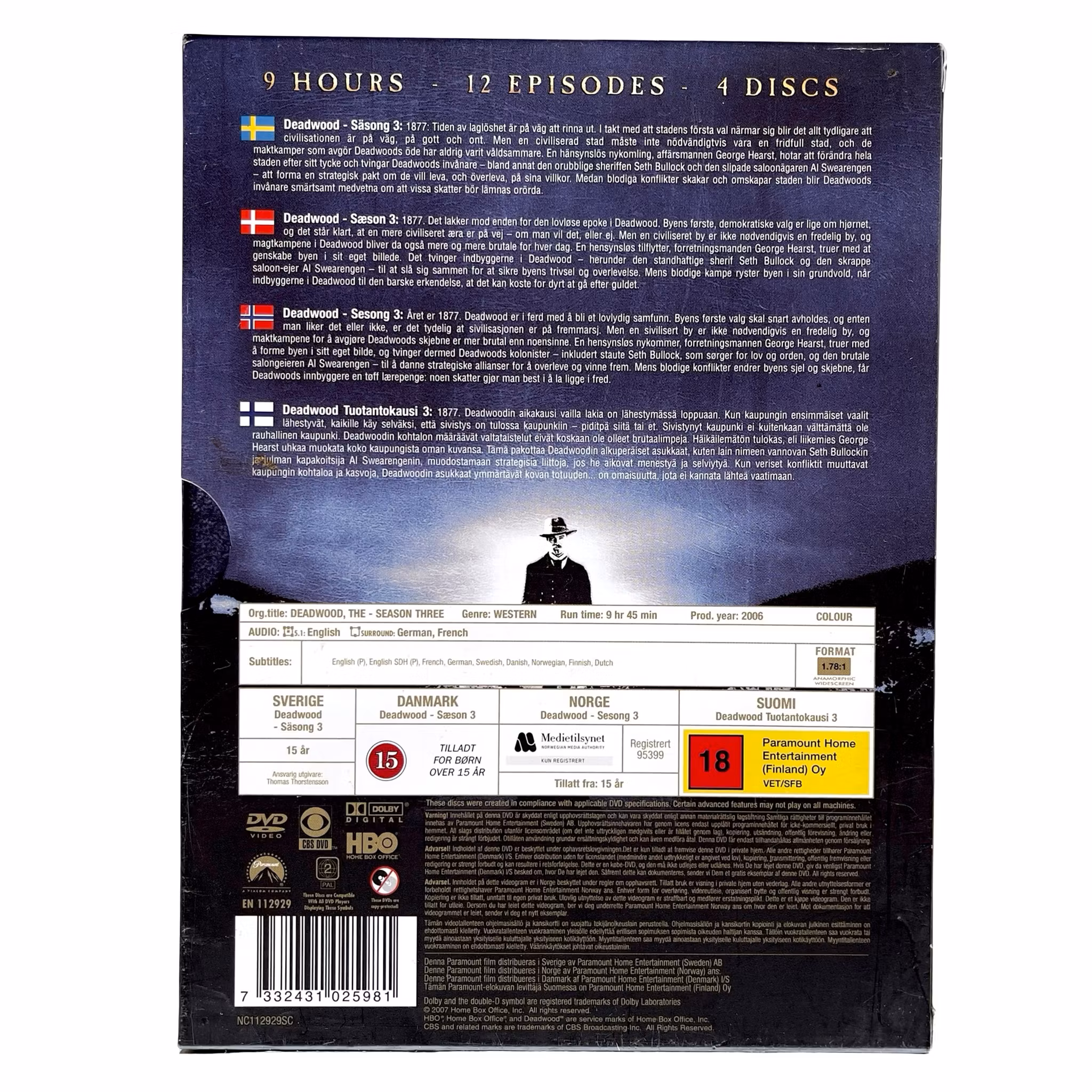 Deadwood - Säsong 3 ( Oanvänt DVD box) - Komplett säsong