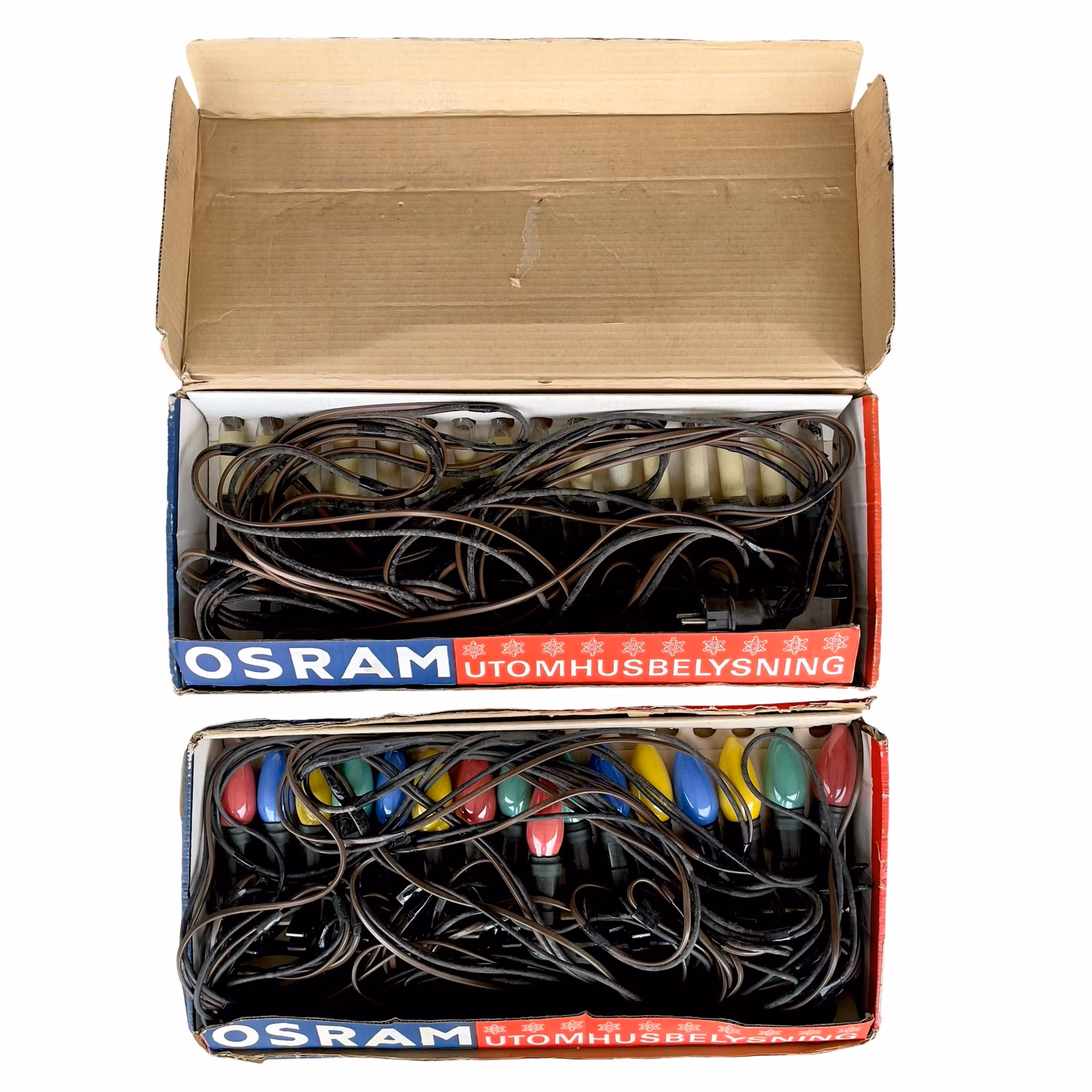 2 st Vintage OSRAM utomhus belysning / Julgrans belysning med original kartong