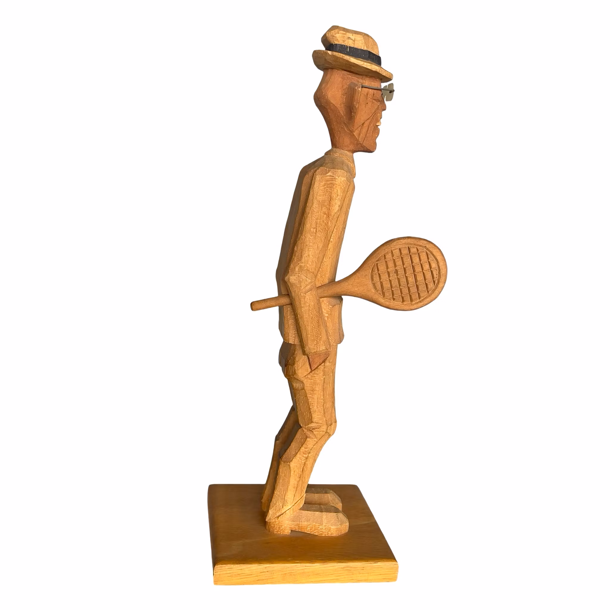 Erik Pålsson - Hand snidad träfigur föreställande Gustav V som tennis spelare