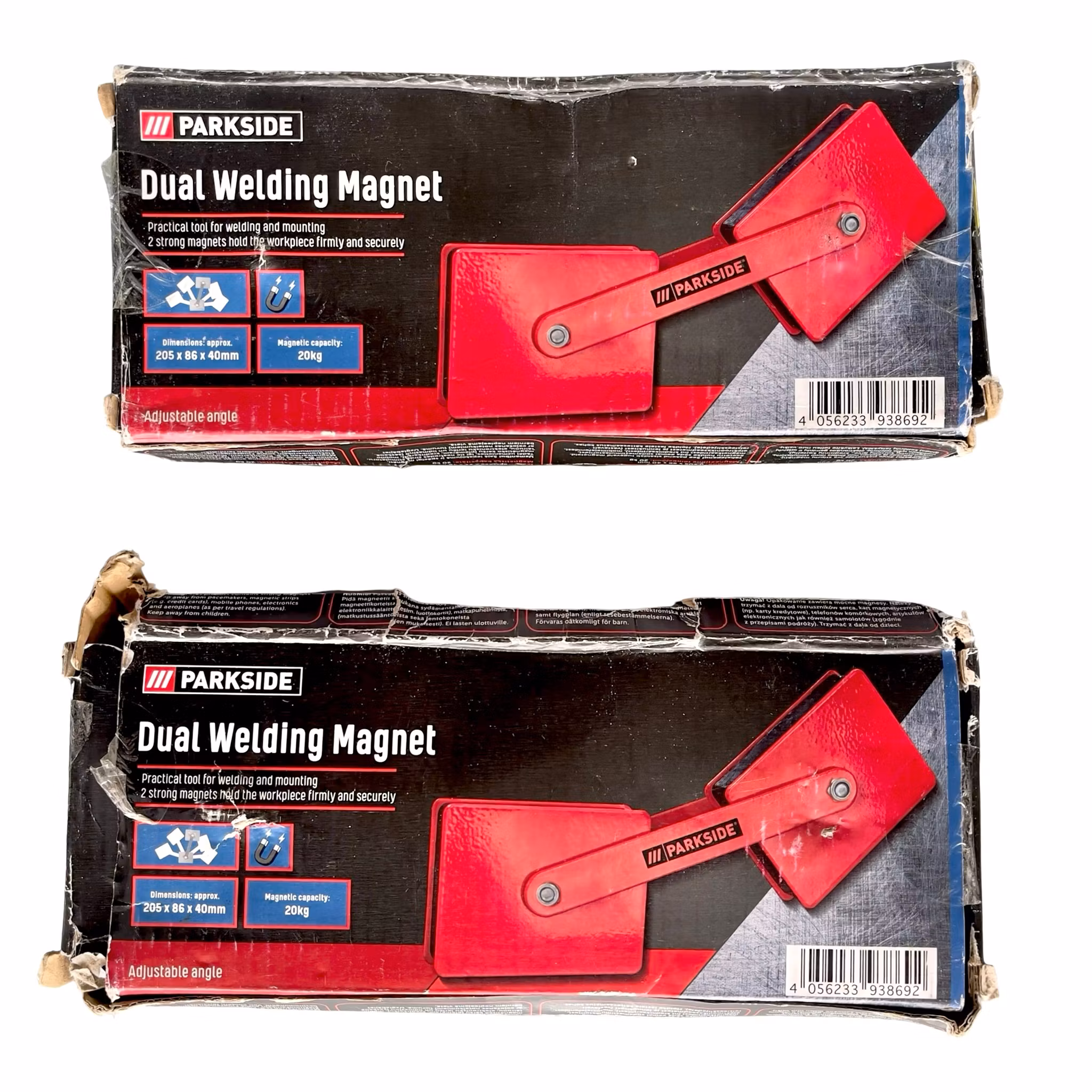2 st Parkside Dual, Welding Magnet - Oanvänd Svets magnet / Vinkel magnet