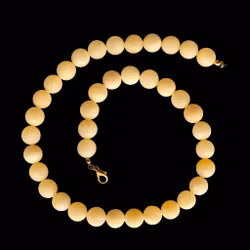 Collier vintage massif en véritable pierre naturelle - 92 grammes - perles de 12 mm