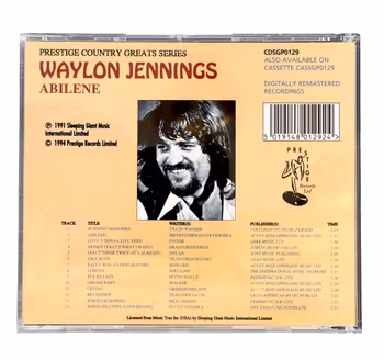 Waylon Jennings - Abilene (CD) Prestige Country Greats Series