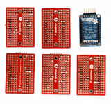 6 st Adafruit HUZZAH ESP8266 WiFi moduler + SparkFun prototyp kort