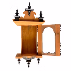 klokkenstandaard / wandvitrine / houten wandkast met glazen deur - Decoratieve Victoriaanse stijl