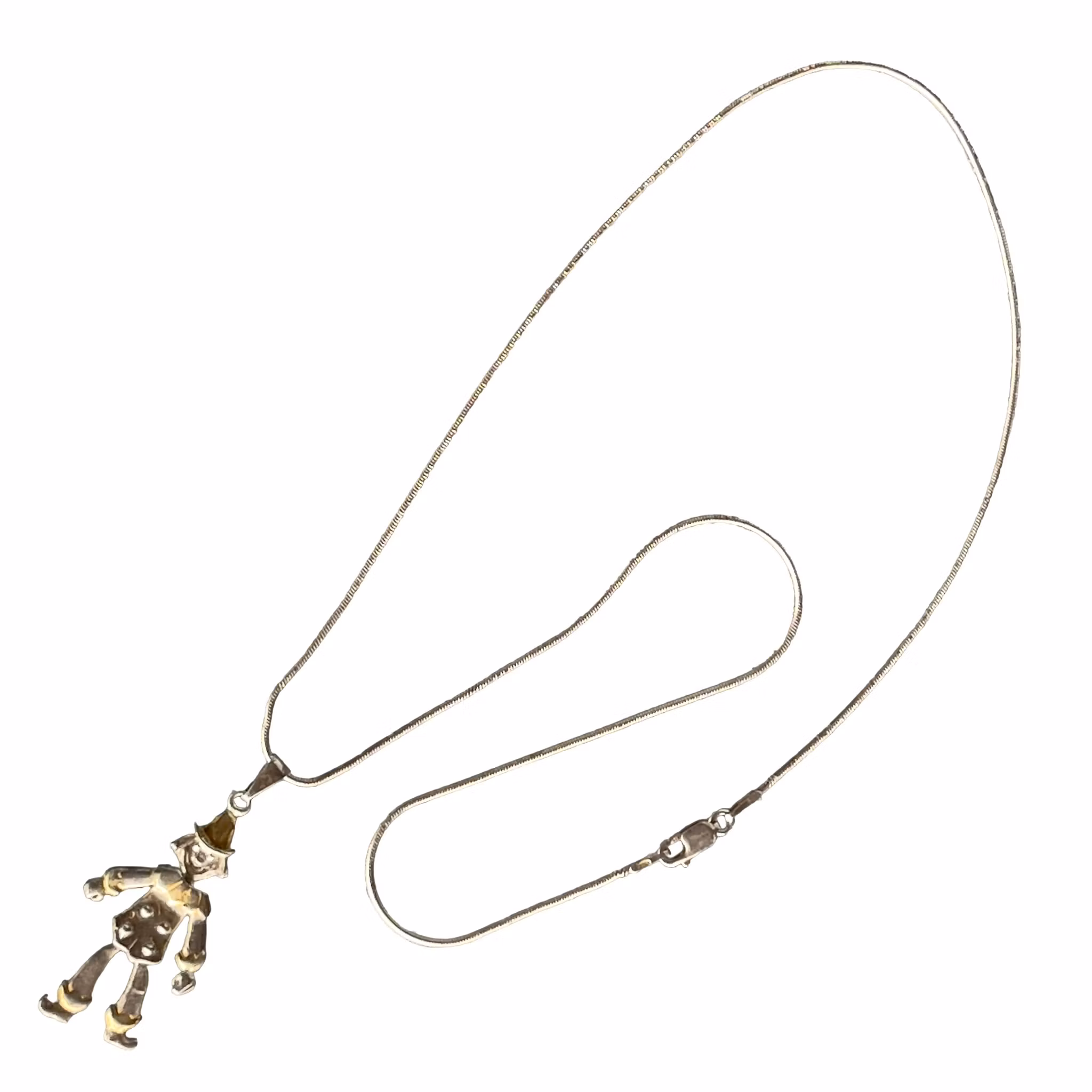 Vintage halsband med clown berlock - Stämplad SCO 925 silver