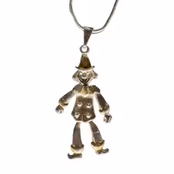 Vintage necklace with clown charm - Stamped SCO 925 silver