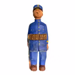 Äldre Hand snidad träfigur soldat / militär - Folk konst