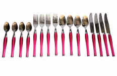 Bestickset 16 delar – Lisa Dalban design - Rosa handtag