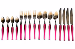 Set di posate da 16 pezzi - Design di Lisa Dalban - Manici rosa