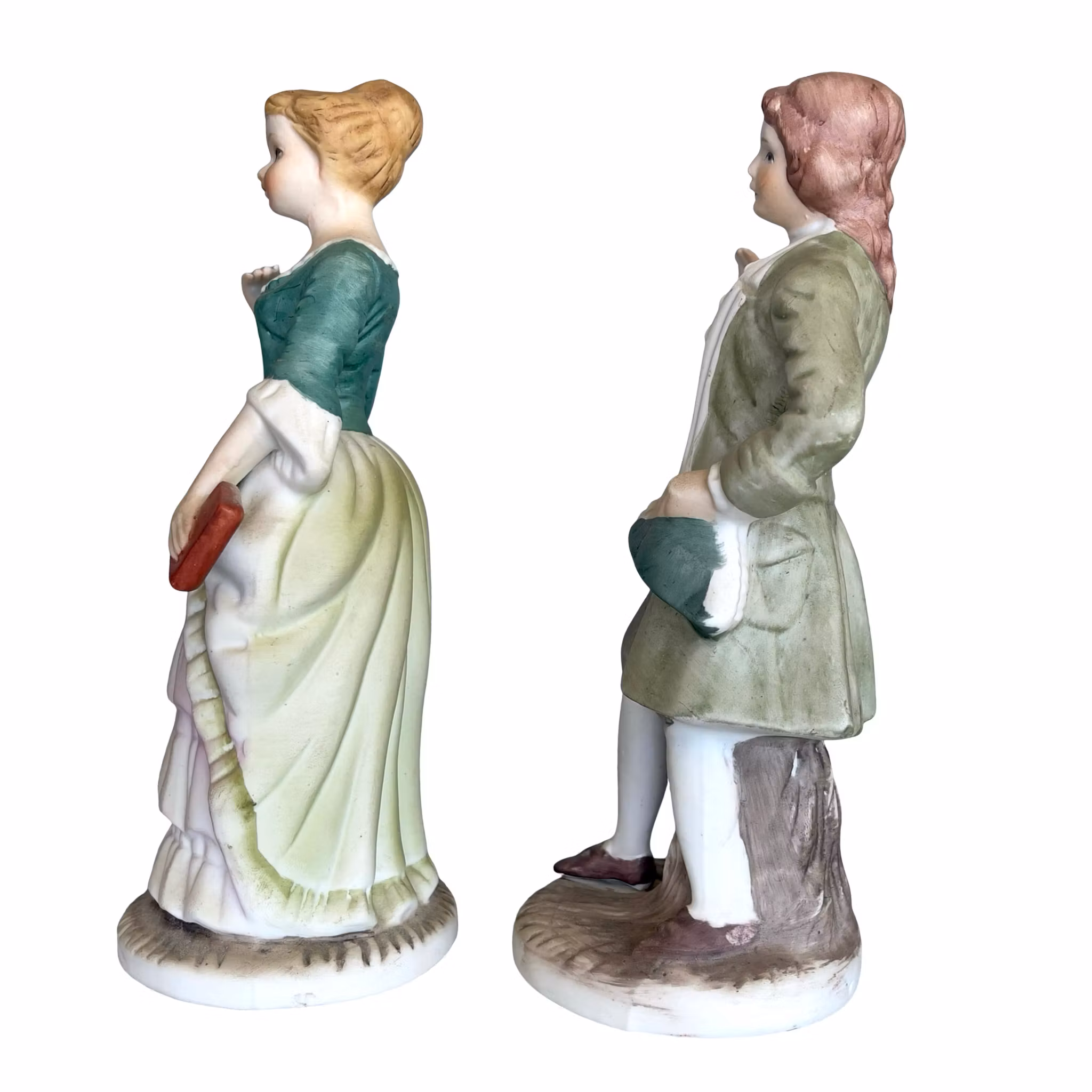 2 st vintage porslins figurer - Dam & herre i rokoko stil