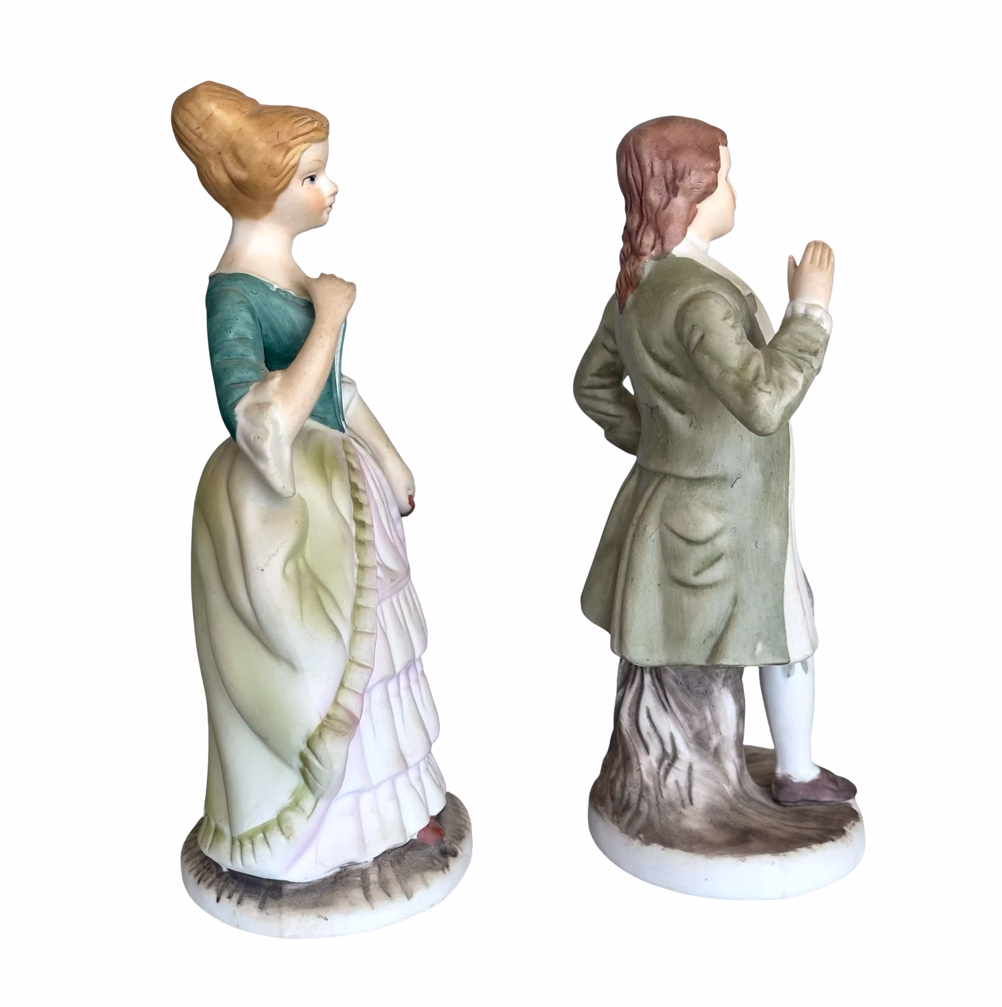 2 st vintage porslins figurer - Dam & herre i rokoko stil