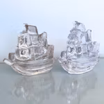 2 st Vintage glasfartyg - Uno Westerberg för Pukeberg