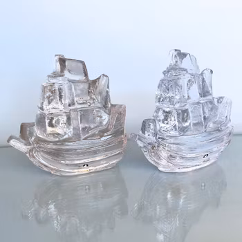 2 st Vintage glasfartyg - Uno Westerberg för Pukeberg