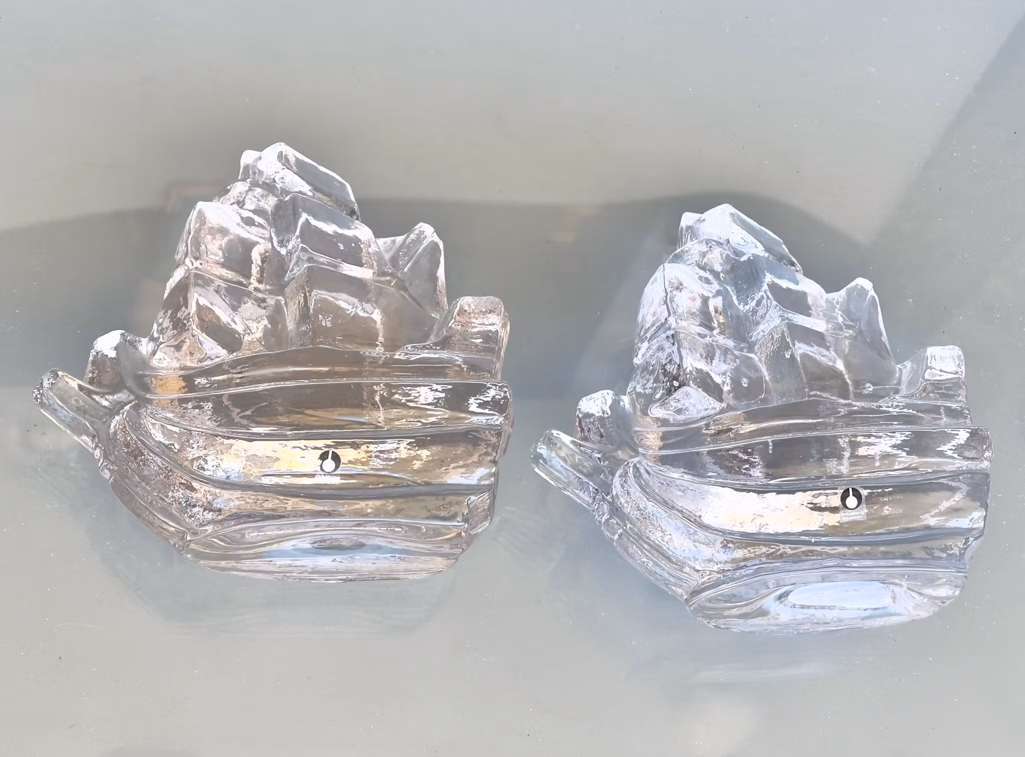 2 st Vintage glasfartyg - Uno Westerberg för Pukeberg