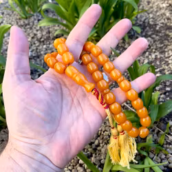 Tesbih vintage en bakélite - 33 perles - 66 g