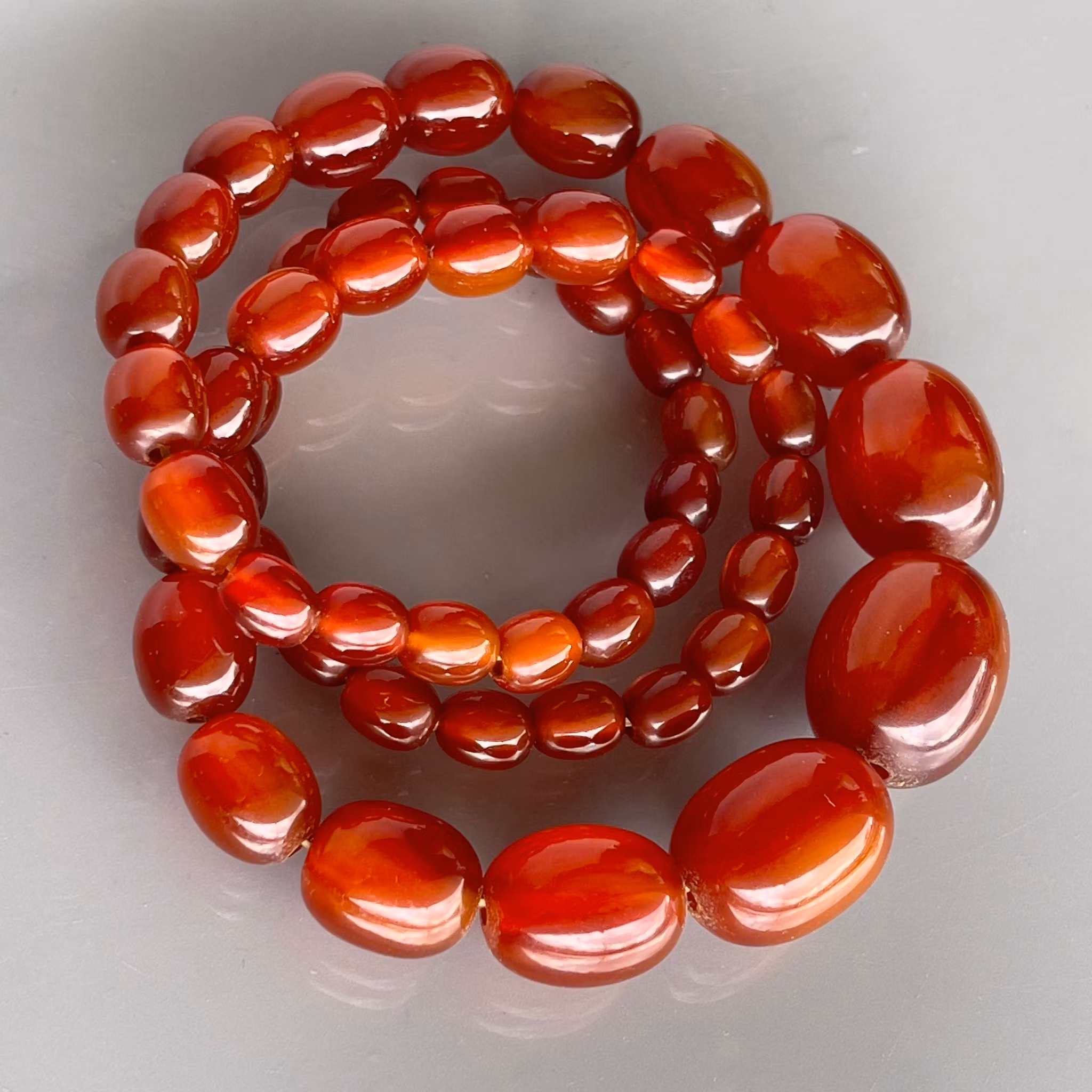 Antikt bakelit collier i bärnstens färg pärlor - 52 g