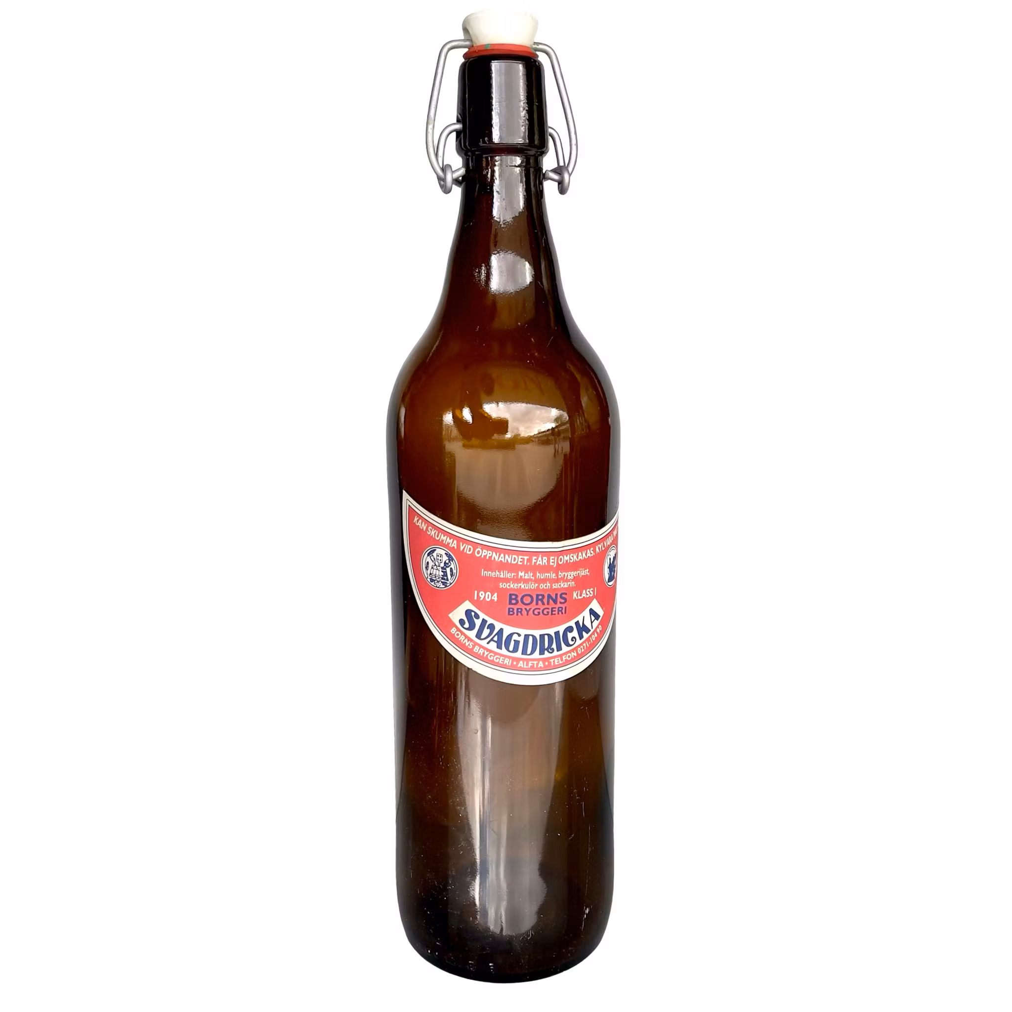 Vintage patent korkad glas flaska - BORÅS BRYGGERI - Svagdricka