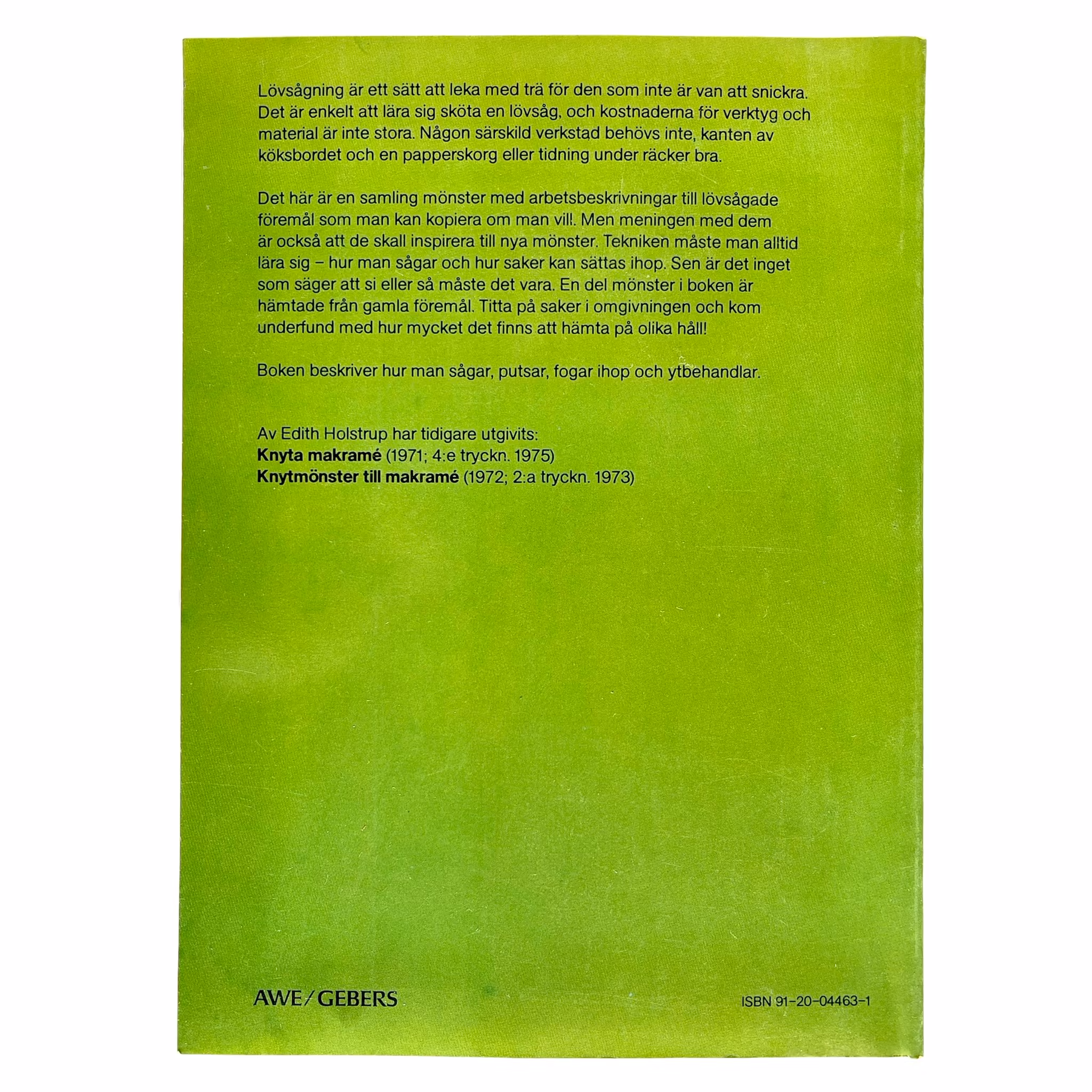 Vintage hobbybok - Lövsågning av Edith Holstrup