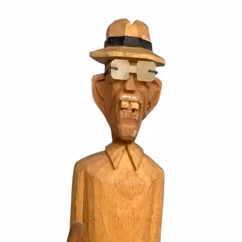 Erik Pålsson - Hand snidad träfigur föreställande Gustav V som tennis spelare