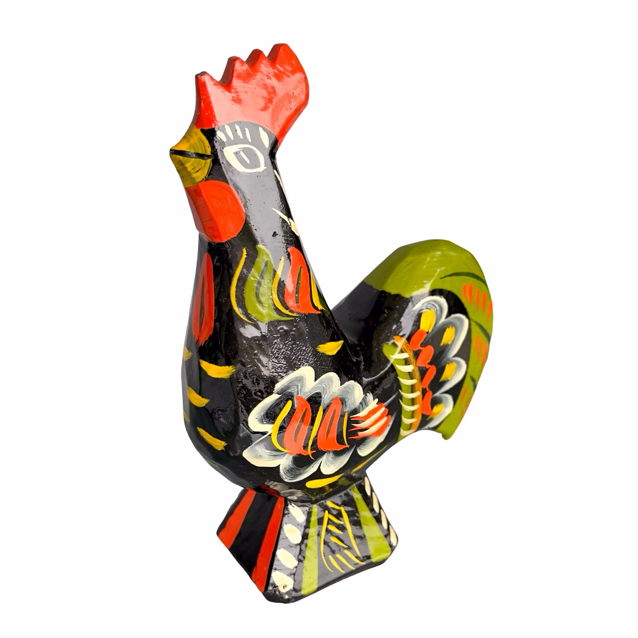 Nils Olsson Dalahäst / Tupp i trä - Handmålad svensk hemslöjd figur