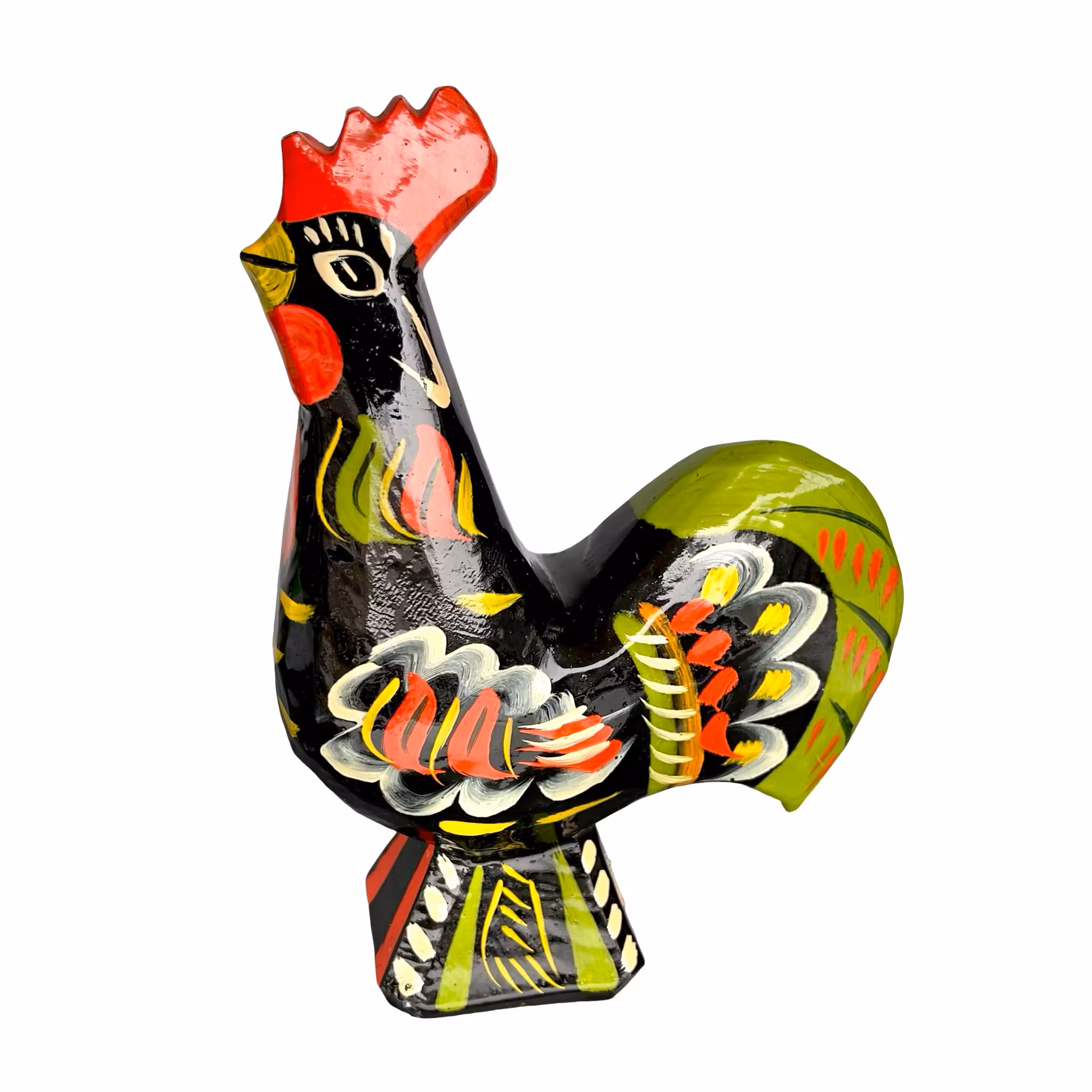 Nils Olsson Dalahäst / Tupp i trä - Handmålad svensk hemslöjd figur