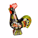 Nils Olsson Dalahäst / Tupp i trä - Handmålad svensk hemslöjd figur