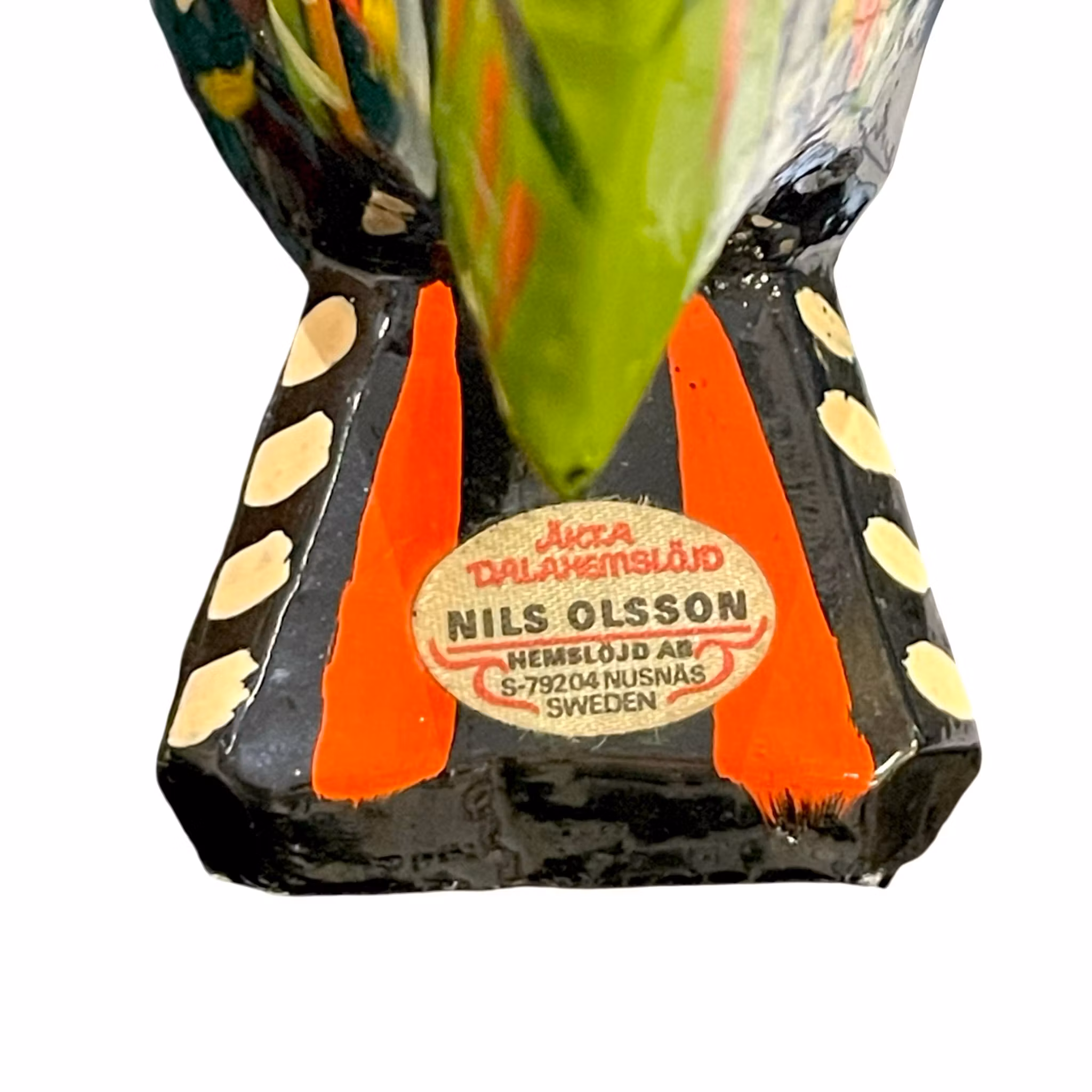 Nils Olsson Dalahäst / Tupp i trä - Handmålad svensk hemslöjd figur