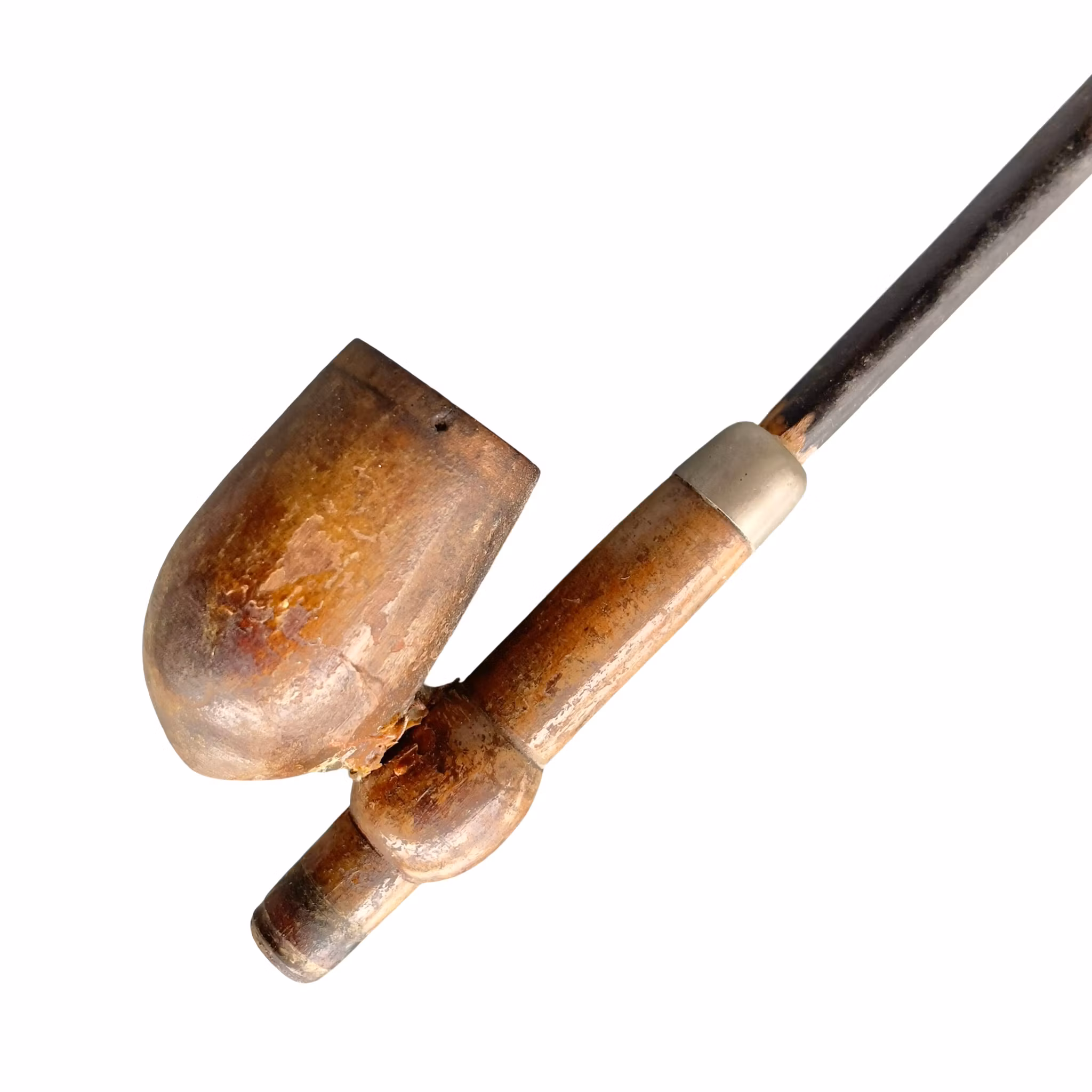 Antik lång pipa i trä - Antik allmoge pipa / dekorativ samlar pipa