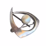 Silver brosch med pärla - Svensk modernism - GK 1967