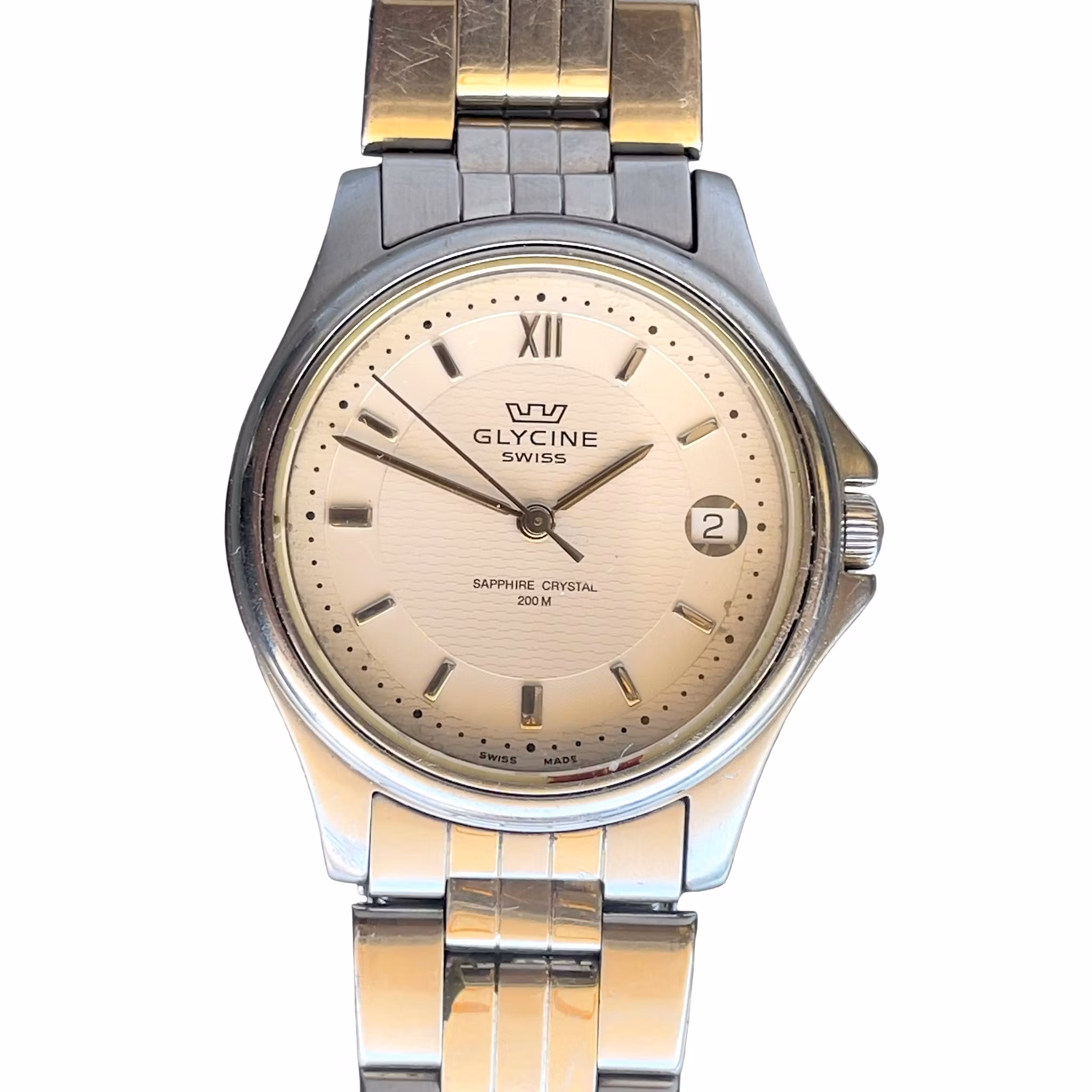 Glycine Swiss herrklocka - Safirglas, 200M