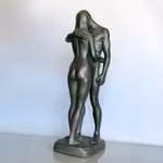 Gudmar Olovson - Skulptur “Les deux arbres” Par i omfamning, Patinerad gips, signerad
