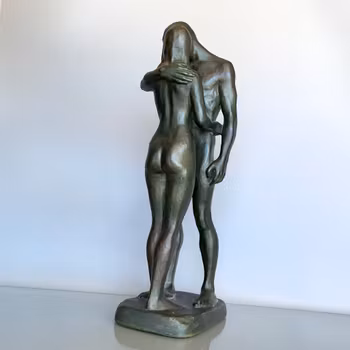 Gudmar Olovson - Skulptur “Les deux arbres” Par i omfamning, Patinerad gips, signerad