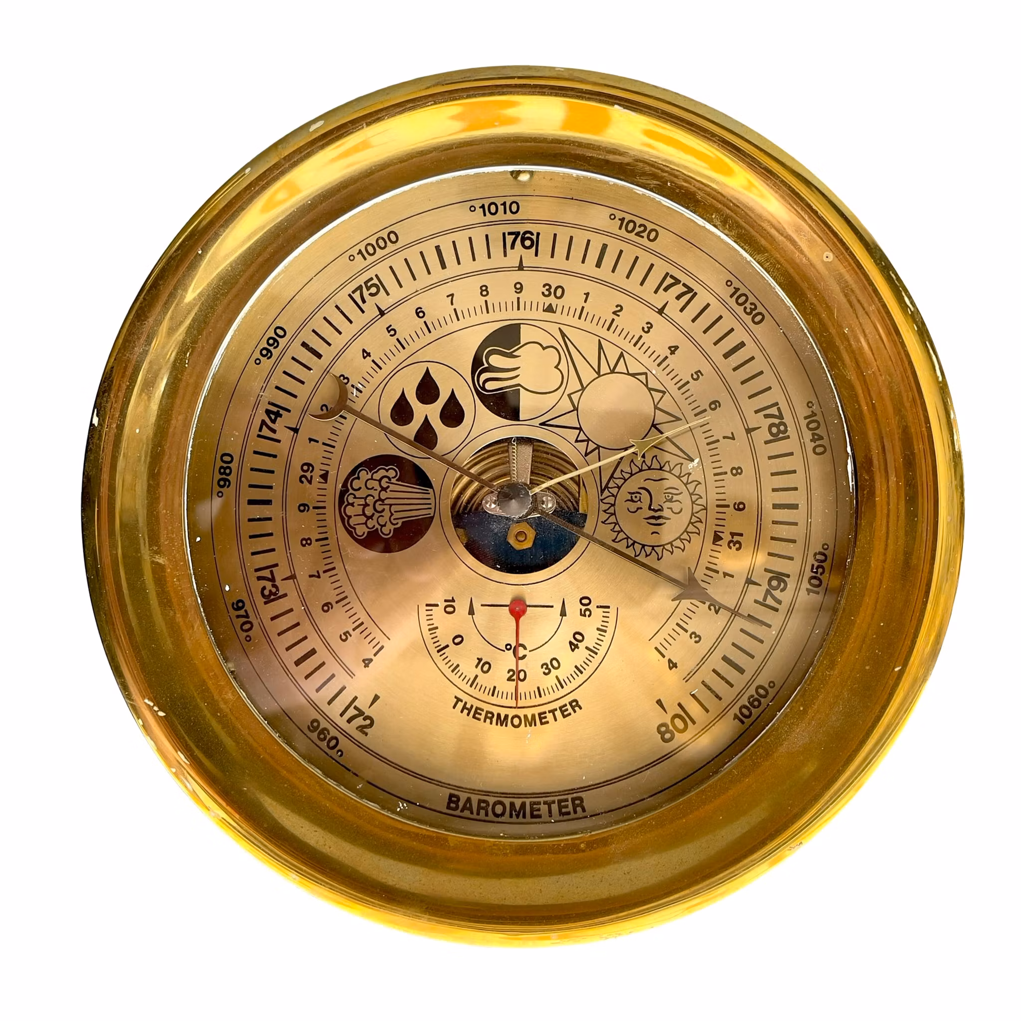Skeppsur barometer - Maritimt instrument set i mässing - Klocka & Barometer (Lord Nelson)